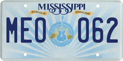 MS license plate MEO062