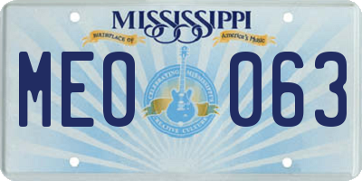 MS license plate MEO063