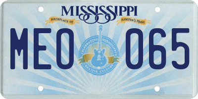 MS license plate MEO065