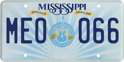 MS license plate MEO066