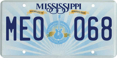 MS license plate MEO068
