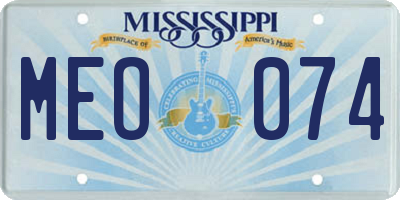 MS license plate MEO074