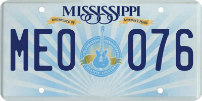 MS license plate MEO076