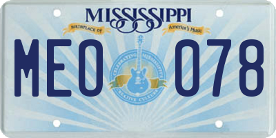MS license plate MEO078