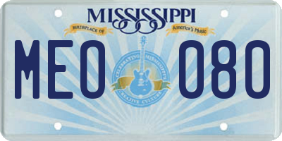 MS license plate MEO080