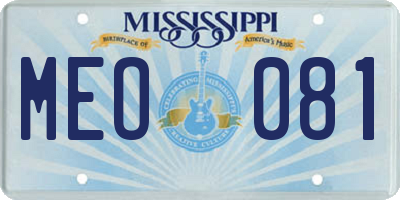 MS license plate MEO081