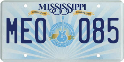 MS license plate MEO085