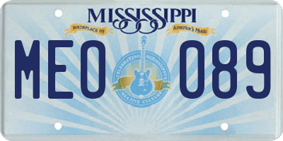 MS license plate MEO089