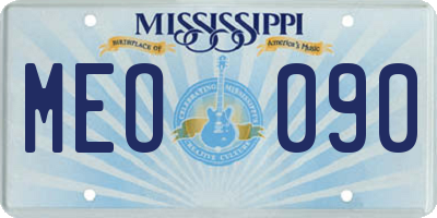 MS license plate MEO090