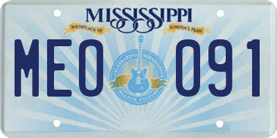 MS license plate MEO091
