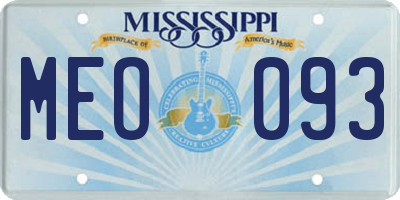 MS license plate MEO093