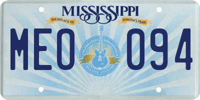 MS license plate MEO094