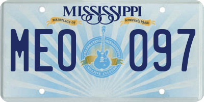 MS license plate MEO097