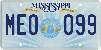 MS license plate MEO099