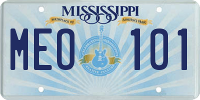 MS license plate MEO101