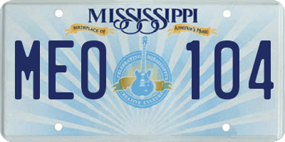 MS license plate MEO104