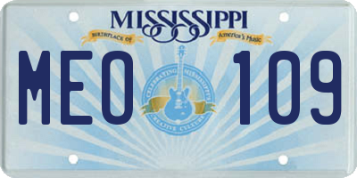 MS license plate MEO109