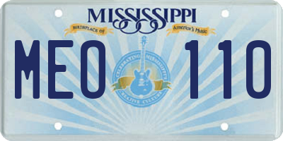 MS license plate MEO110