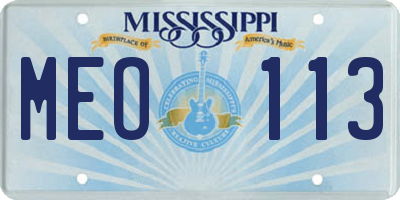 MS license plate MEO113