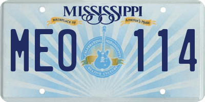 MS license plate MEO114