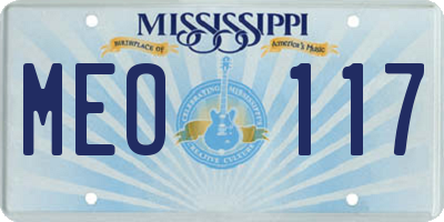 MS license plate MEO117