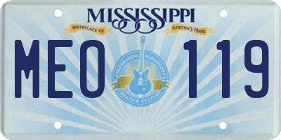 MS license plate MEO119