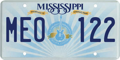 MS license plate MEO122