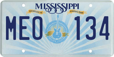 MS license plate MEO134