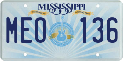 MS license plate MEO136