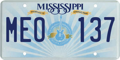 MS license plate MEO137