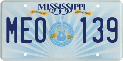 MS license plate MEO139