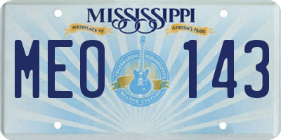 MS license plate MEO143