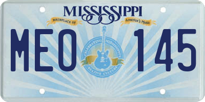MS license plate MEO145