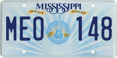 MS license plate MEO148