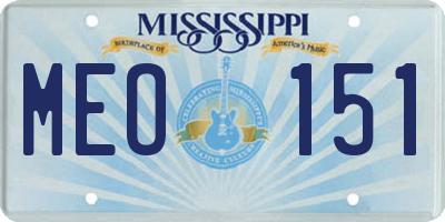 MS license plate MEO151