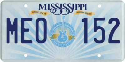 MS license plate MEO152