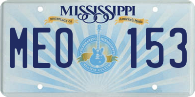 MS license plate MEO153