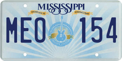 MS license plate MEO154