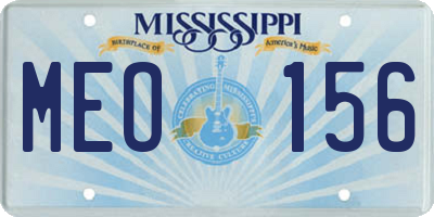 MS license plate MEO156