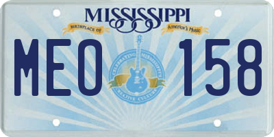 MS license plate MEO158