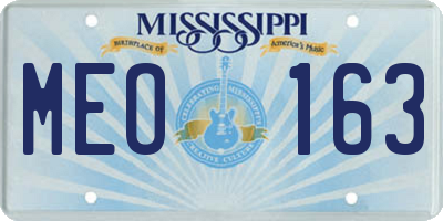 MS license plate MEO163