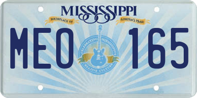 MS license plate MEO165