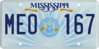 MS license plate MEO167