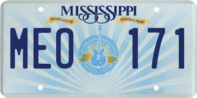 MS license plate MEO171