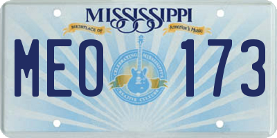 MS license plate MEO173