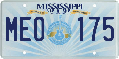 MS license plate MEO175