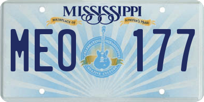 MS license plate MEO177