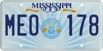 MS license plate MEO178