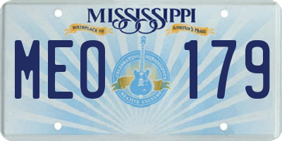 MS license plate MEO179