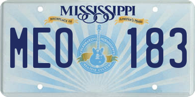 MS license plate MEO183